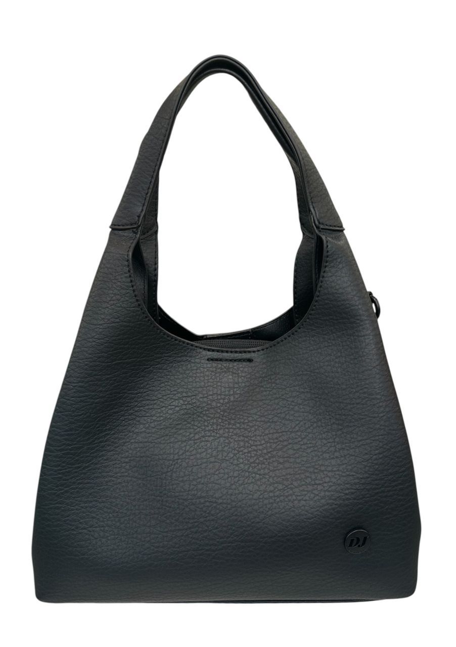 Fekete női válltáska és pénztárca szett Fekete női válltáska és pénztárca szett