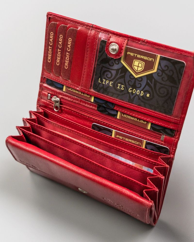 Piros női bőr brifkó pénztárca Piros női bőr brifkó pénztárca