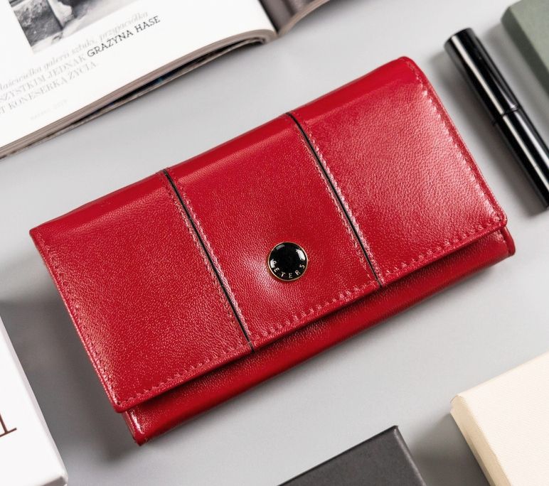 Piros női bőr brifkó pénztárca Piros női bőr brifkó pénztárca