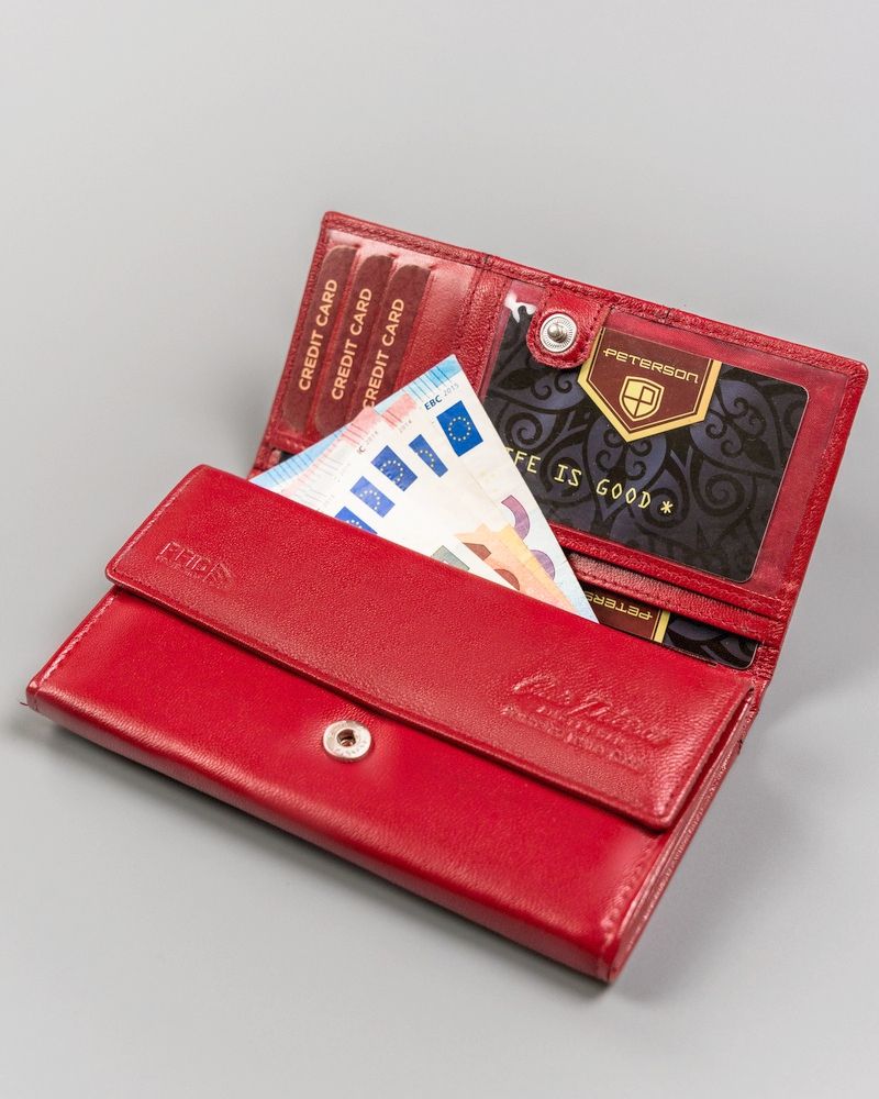 Piros bőr táska és pénztárca szett Piros bőr táska és pénztárca szett