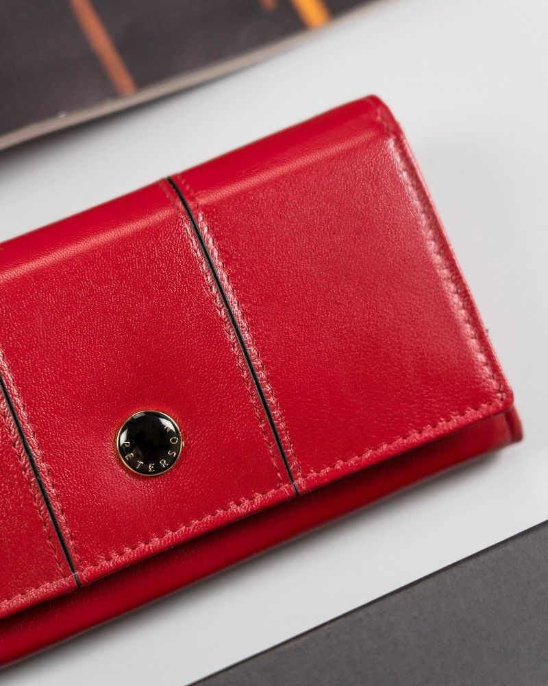 Piros bőr táska és pénztárca szett Piros bőr táska és pénztárca szett