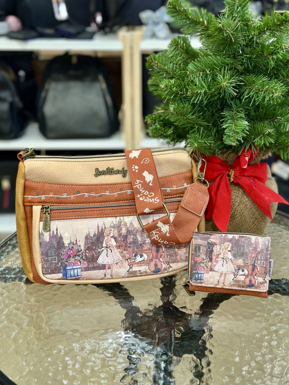 Sweet Candy Aranydallam oldaltáska és pénztárrca szett Sweet Candy Aranydallam oldaltáska és pénztárrca szett