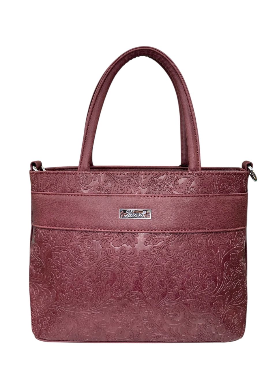 Bordó nyomott virágmintás osztott Karen kézitáska Bordó nyomott virágmintás osztott Karen kézitáska