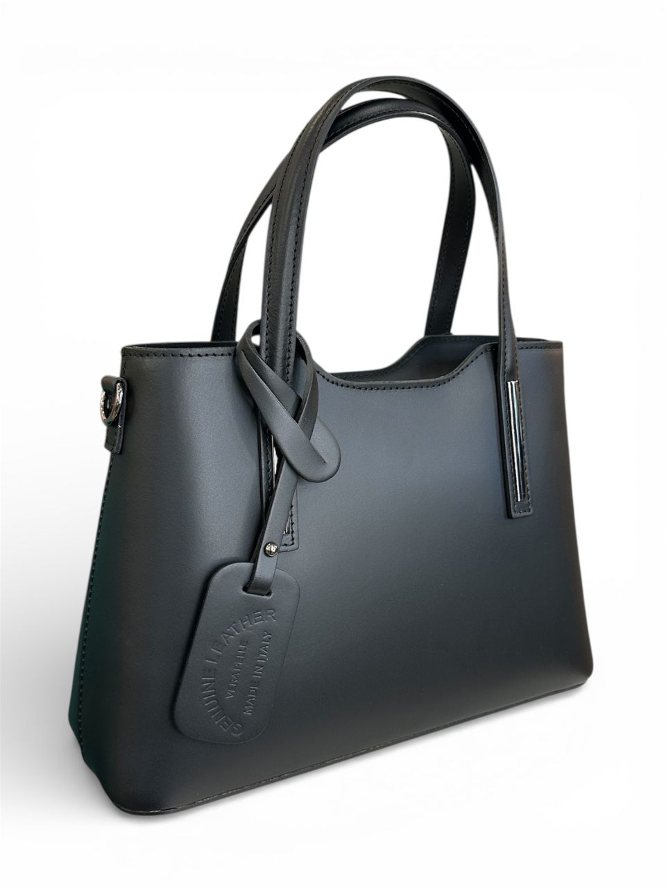 Fekete női bőr kézitáska