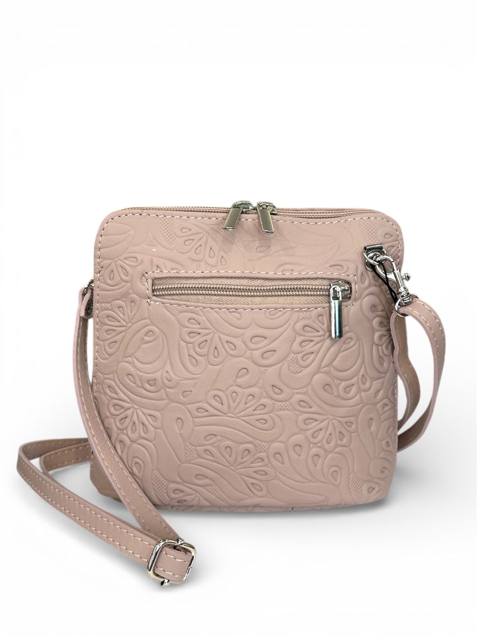 Púder nyomott virágmintás kicsi bőr oldaltáska Púder nyomott virágmintás kicsi bőr oldaltáska