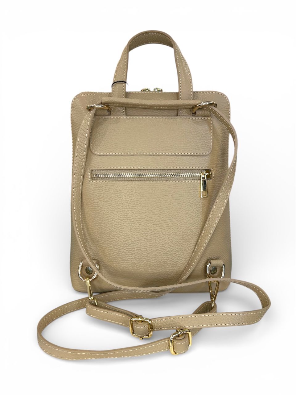 Drapp női bőr átalakítható hátizsák