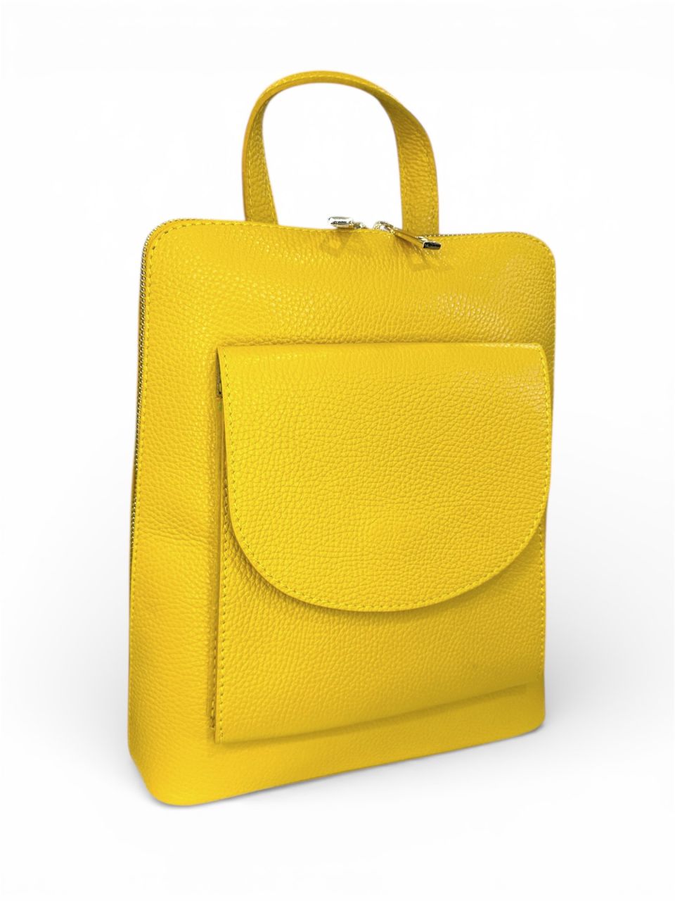 Sárga női bőr átalakítható hátizsák