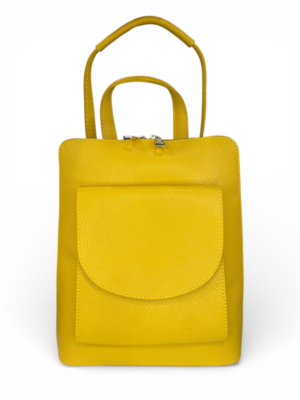 Sárga női bőr átalakítható hátizsák