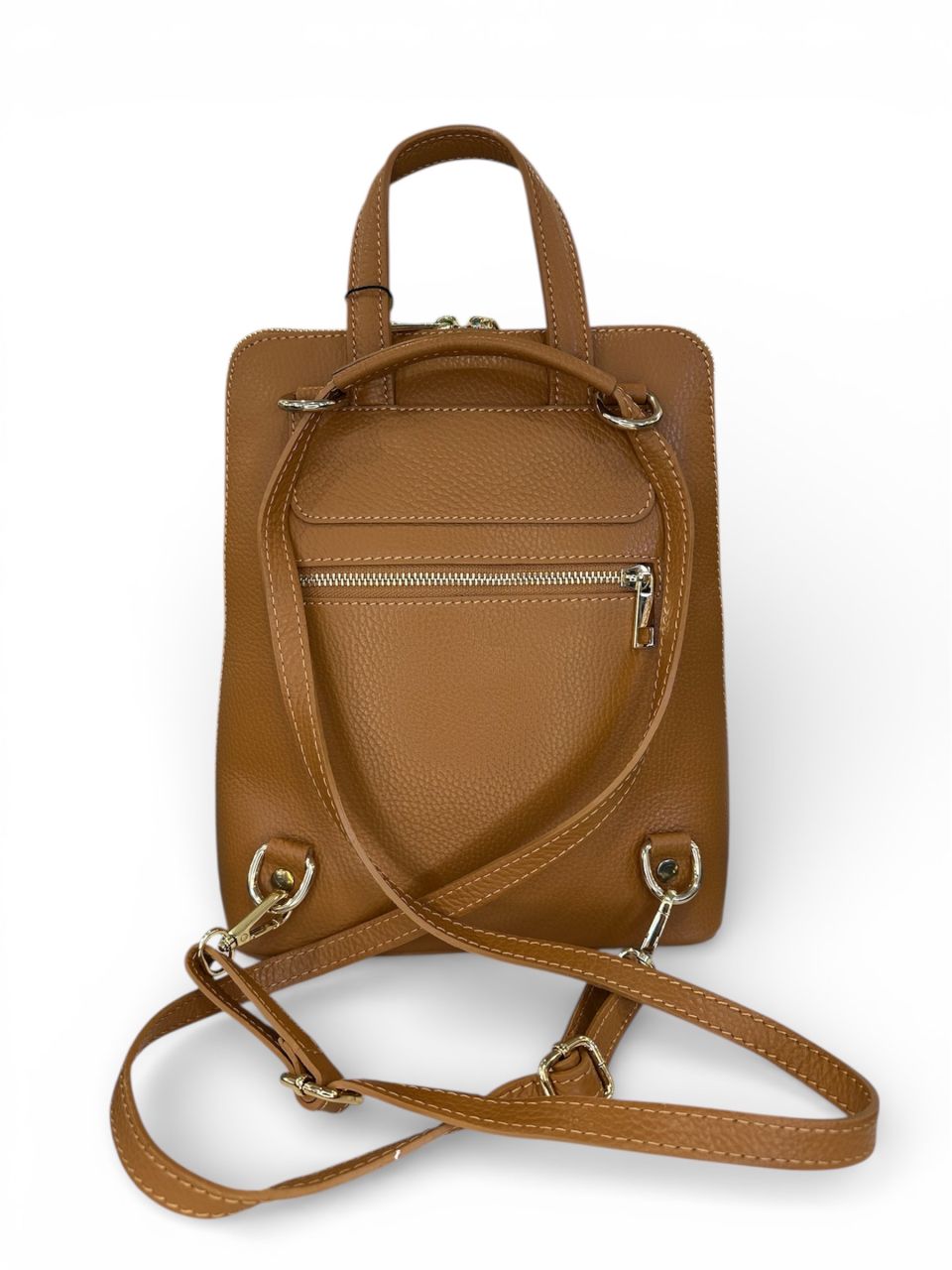 Barna női bőr átalakítható hátizsák