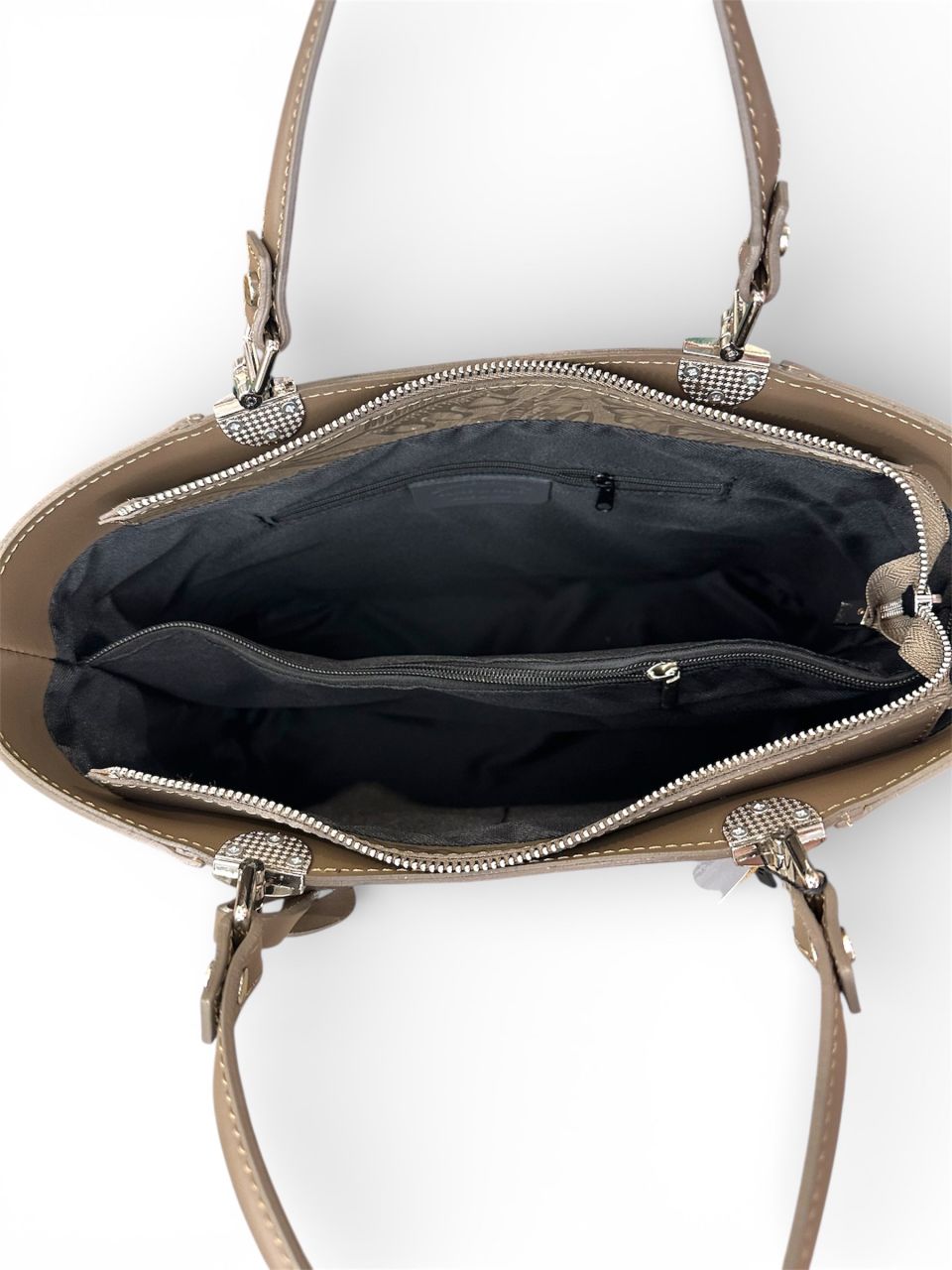 Szürkésbarna női bőr kézitáska Szürkésbarna női bőr kézitáska