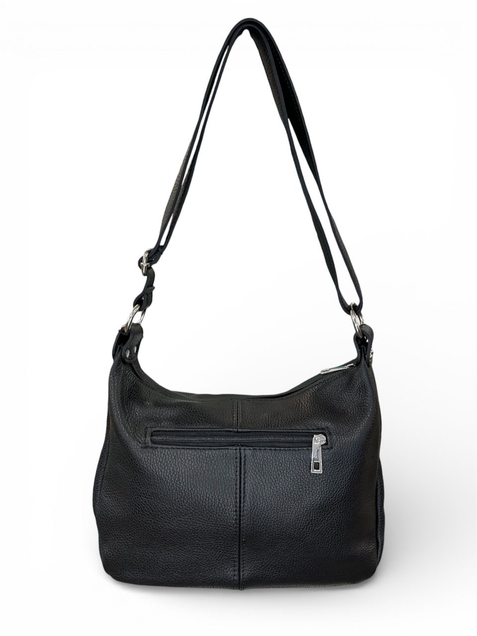 Fekete női bőr oldaltáska