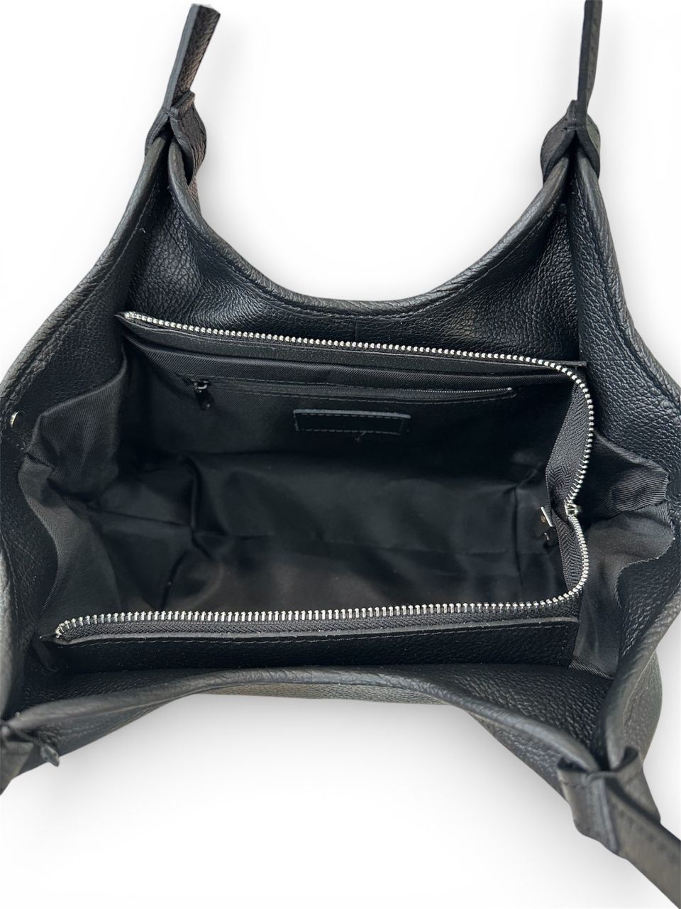 Fekete női bőr egyterű kézitáska Fekete női bőr egyterű kézitáska