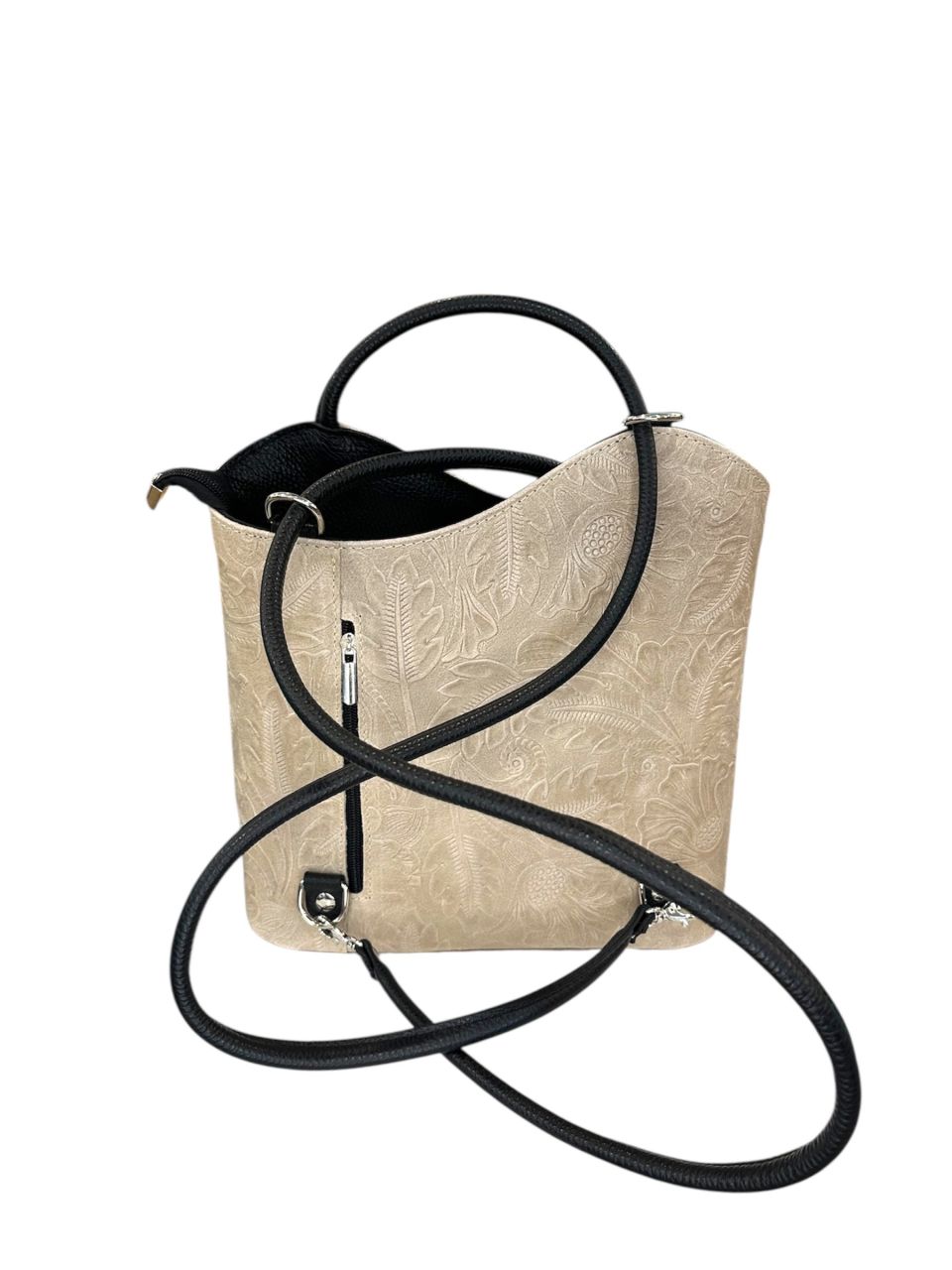 Bézs női bőr átalakítható válltáska