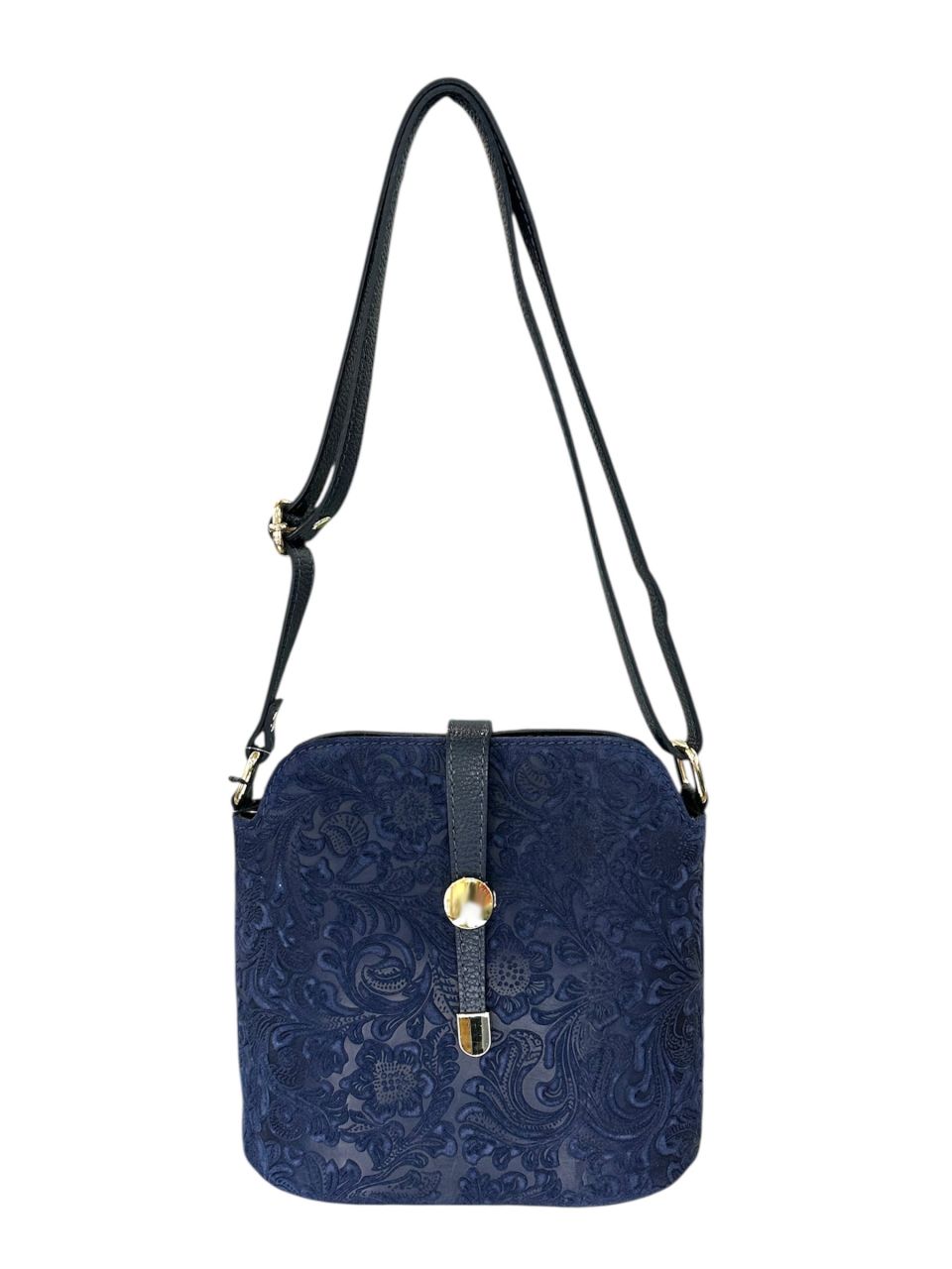 Sötétkék elegáns bőr oldaltáska