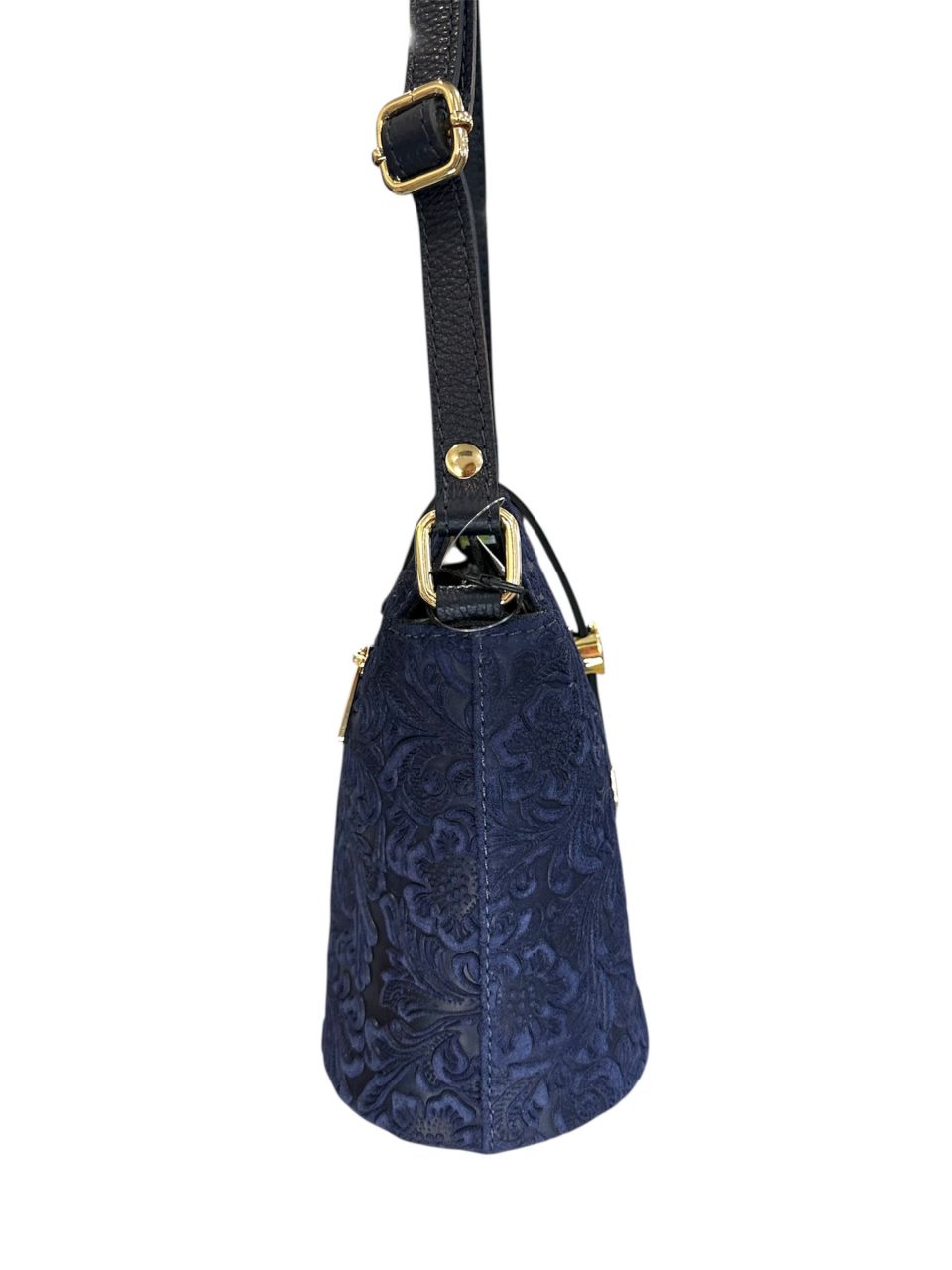 Sötétkék elegáns bőr oldaltáska