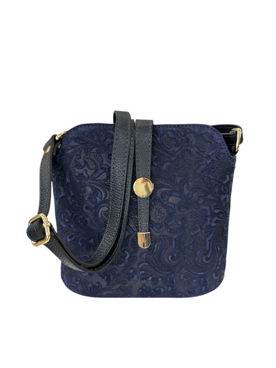 Sötétkék elegáns bőr oldaltáska