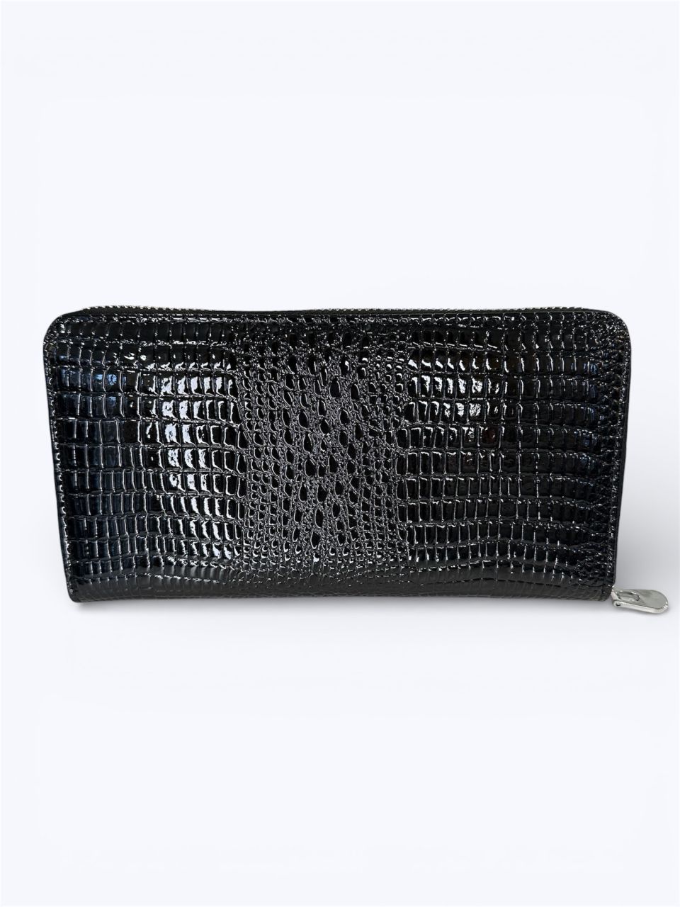 Fekete Jennifer Jones bőr körbe cipzáros pénztárca