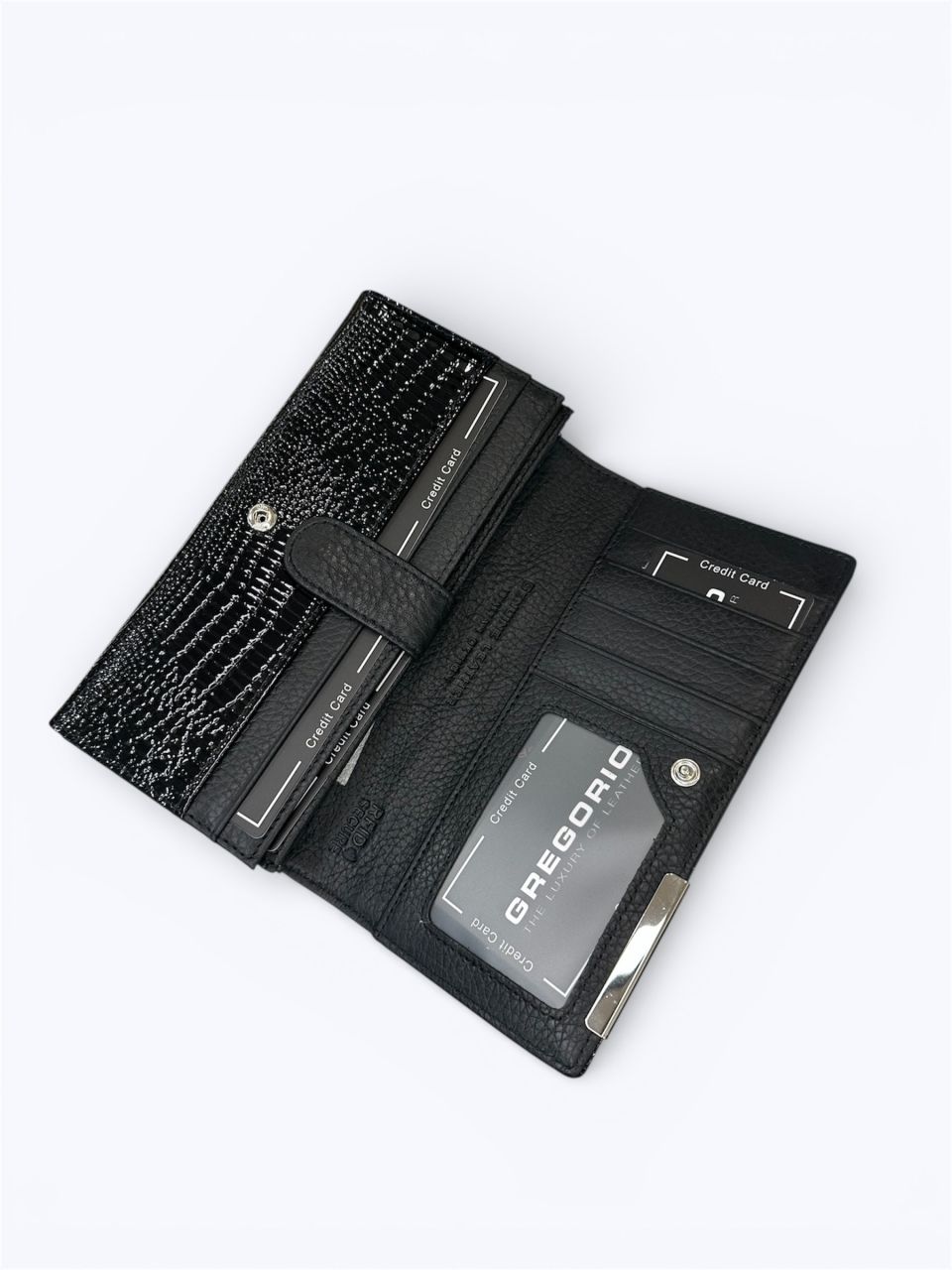 Fekete Gregorio nagy női bőr pénztárca, belső kártyatartós