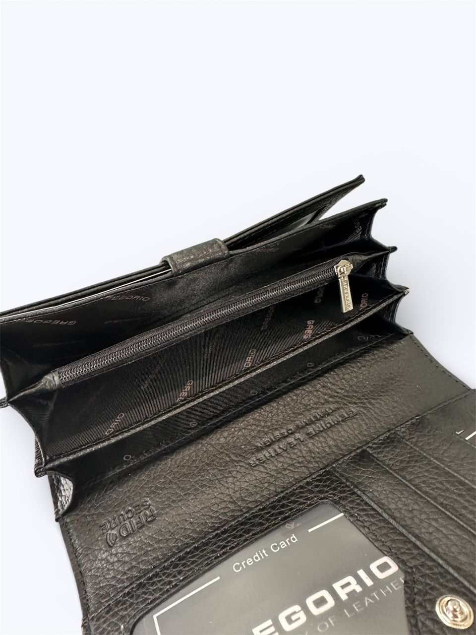 Fekete Gregorio nagy női bőr pénztárca, belső kártyatartós
