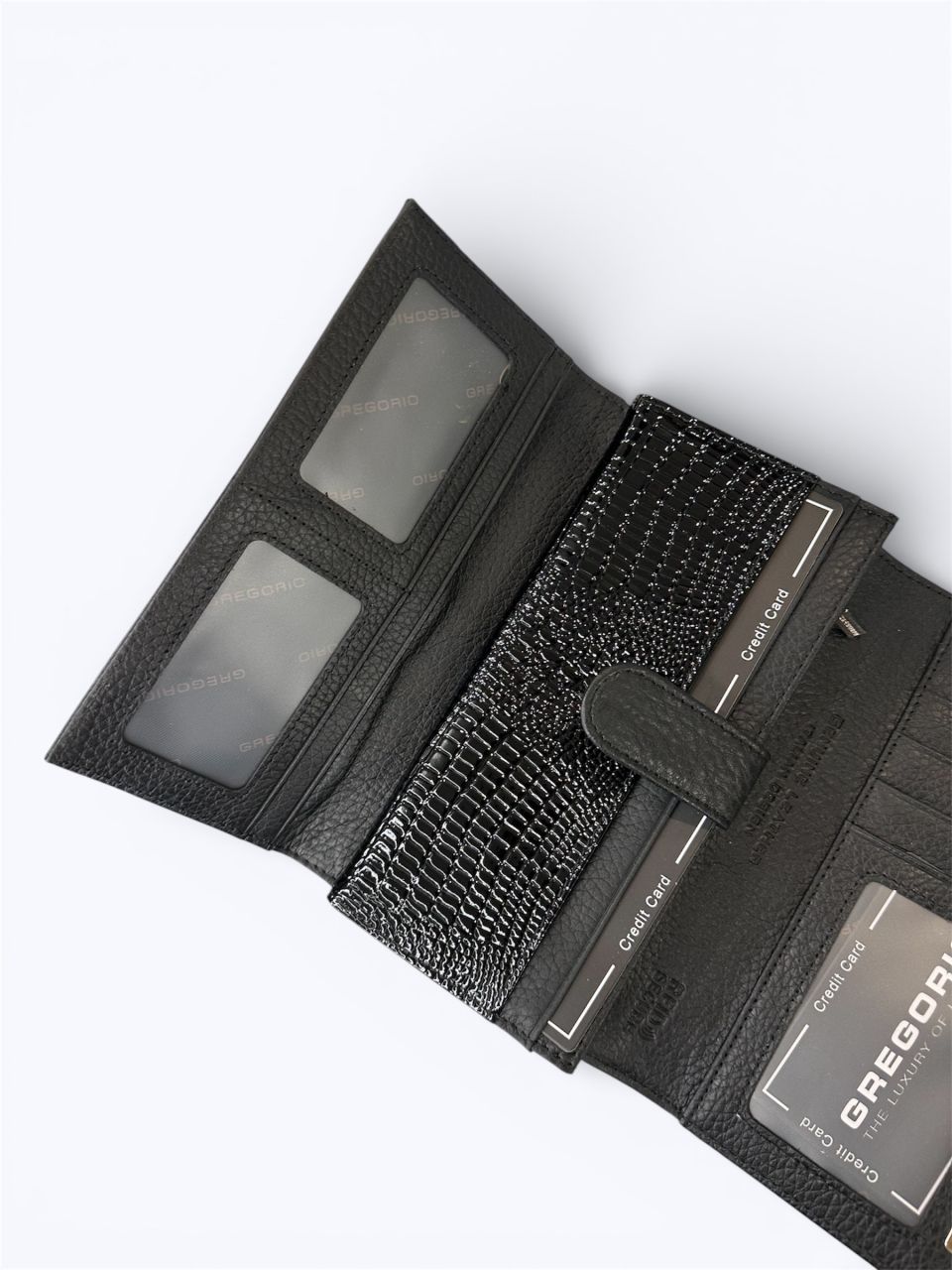Fekete Gregorio nagy női bőr pénztárca, belső kártyatartós