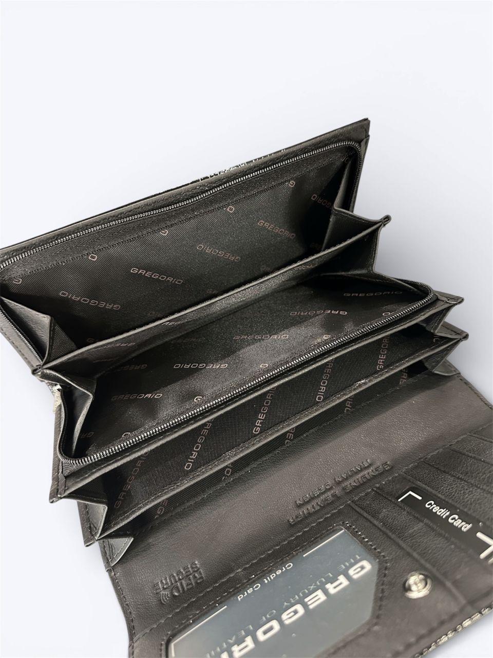 Fekete Gregorio nagy bői bőr pénztárca, külső kártyatartós