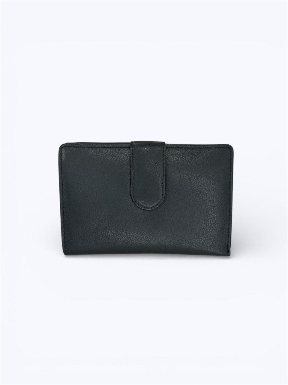 Fekete, lapos, női puha bőr pénztárca, kicsi