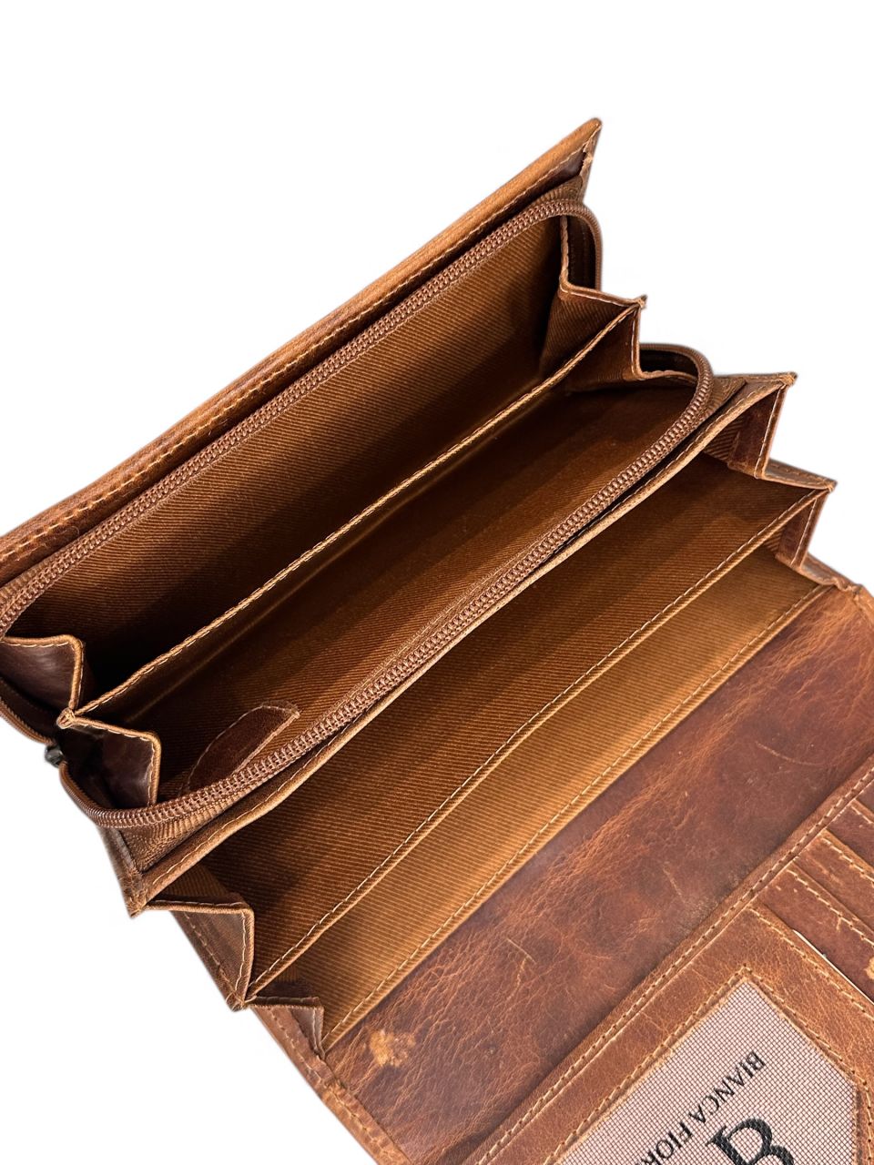 Barna nagy női bőr pénztárca, külső kártyatartós