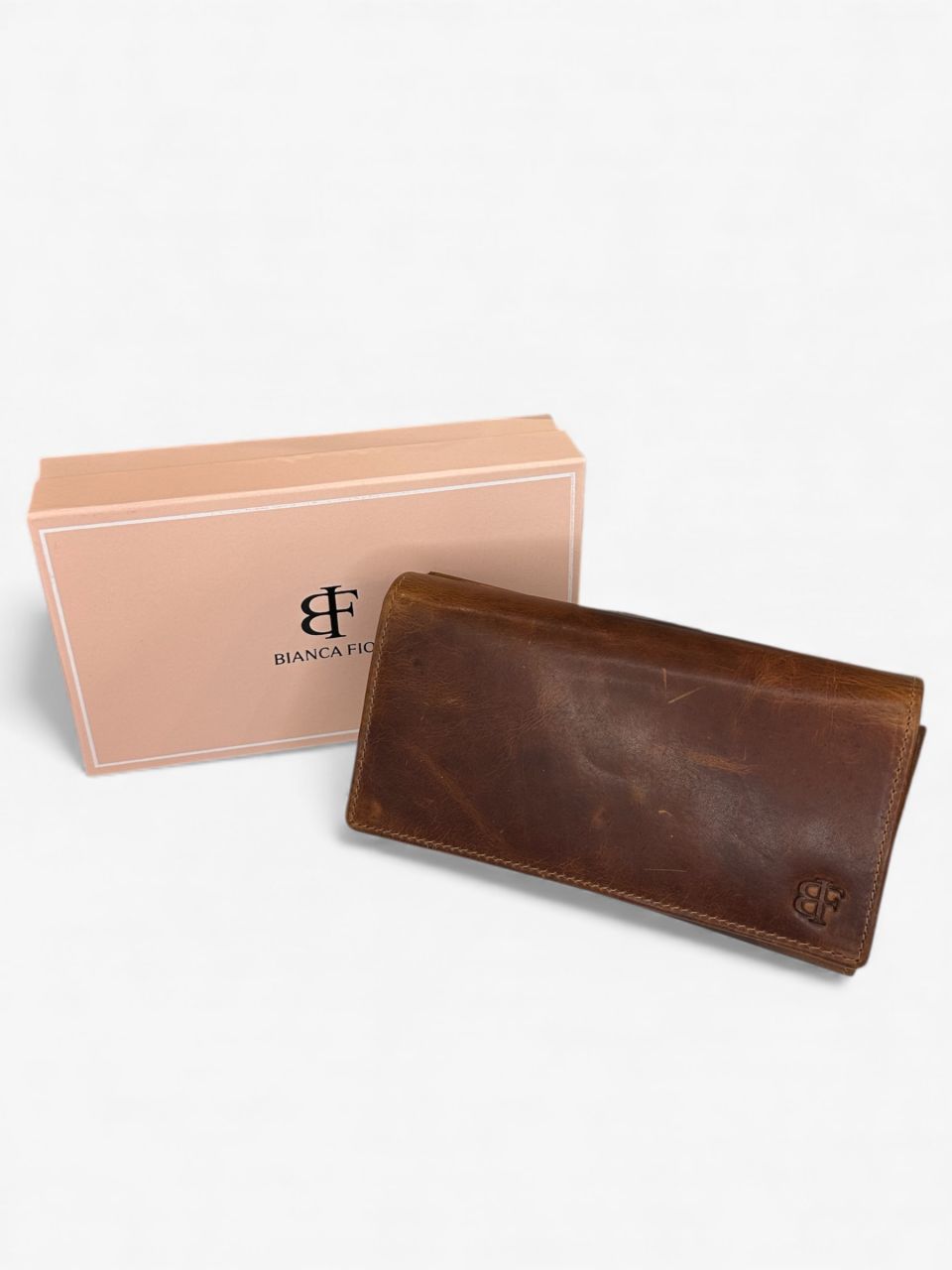 Barna nagy női bőr pénztárca, külső kártyatartós