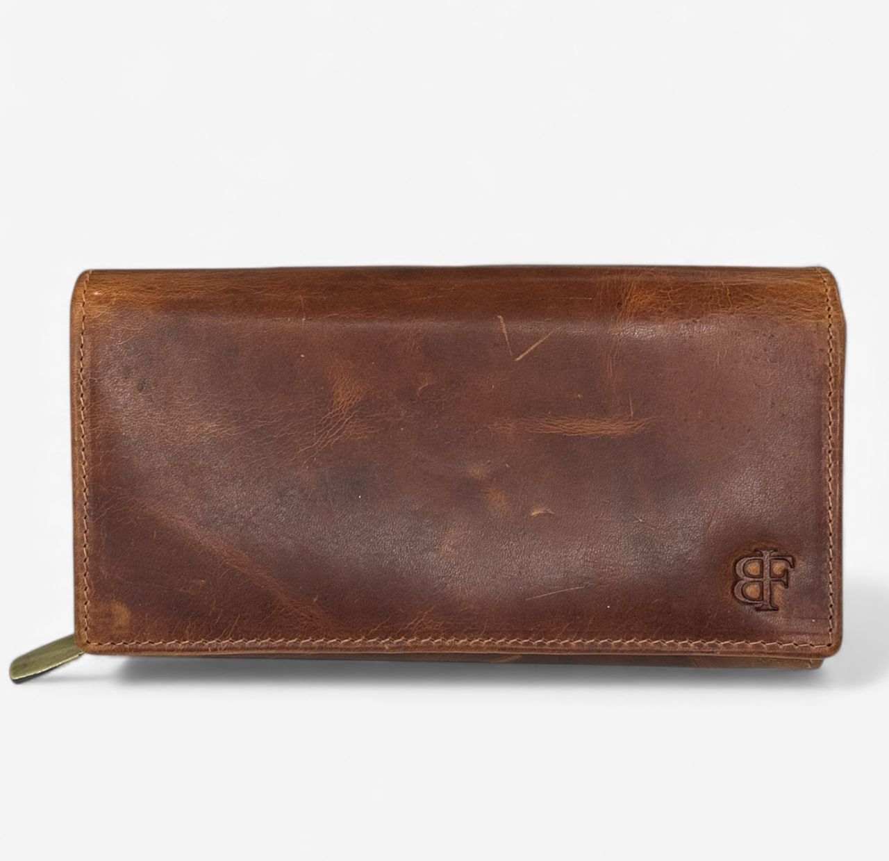 Barna nagy női bőr pénztárca, külső kártyatartós