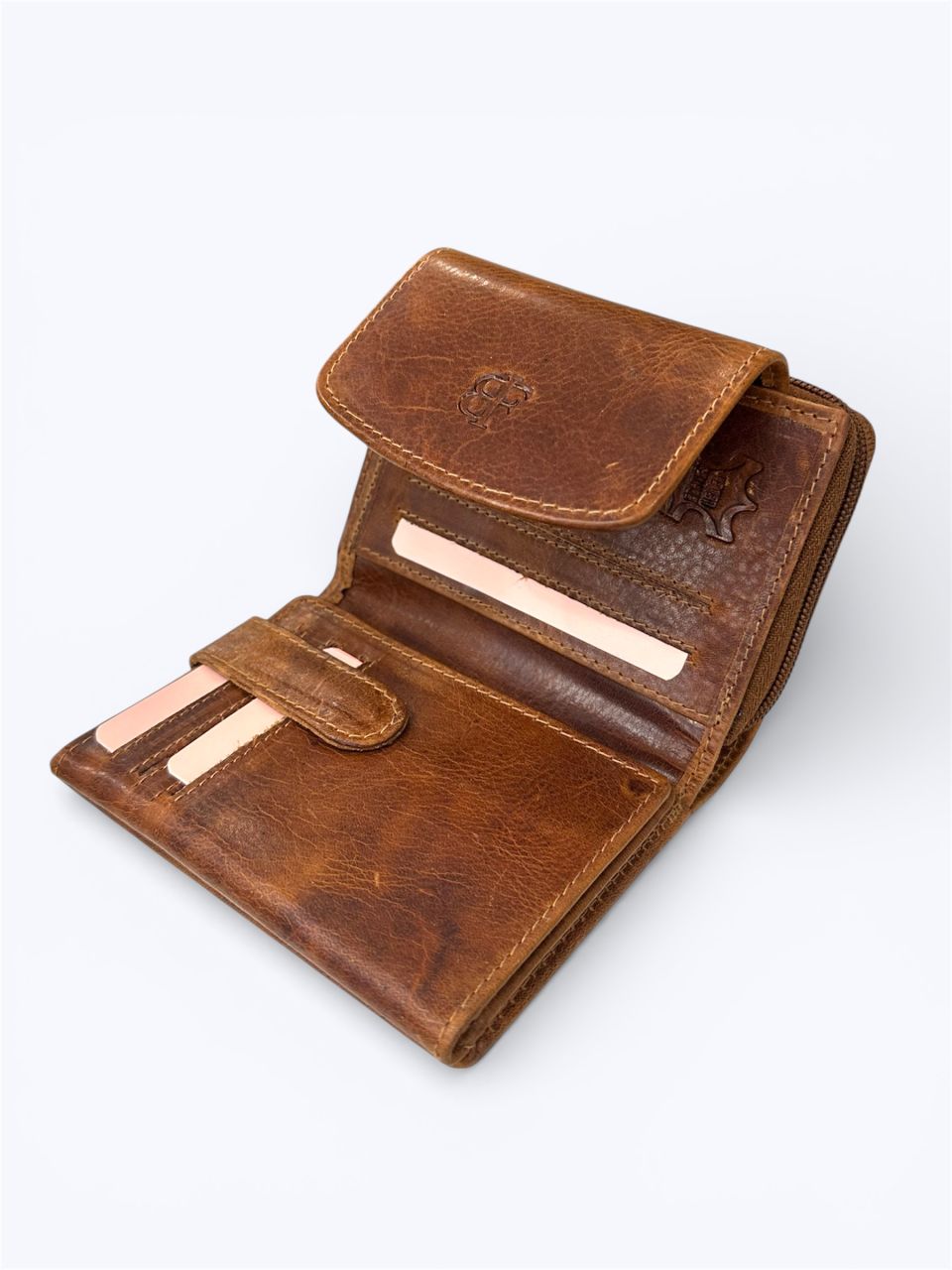 Barna kis méretű női bőr pénztárca