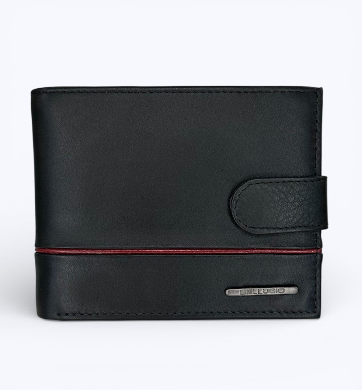 Fekete patentos férfi bőr pénztárca, nagy