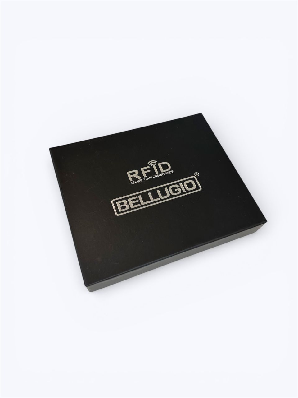 Fekete patentos férfi bőr pénztárca, kicsi