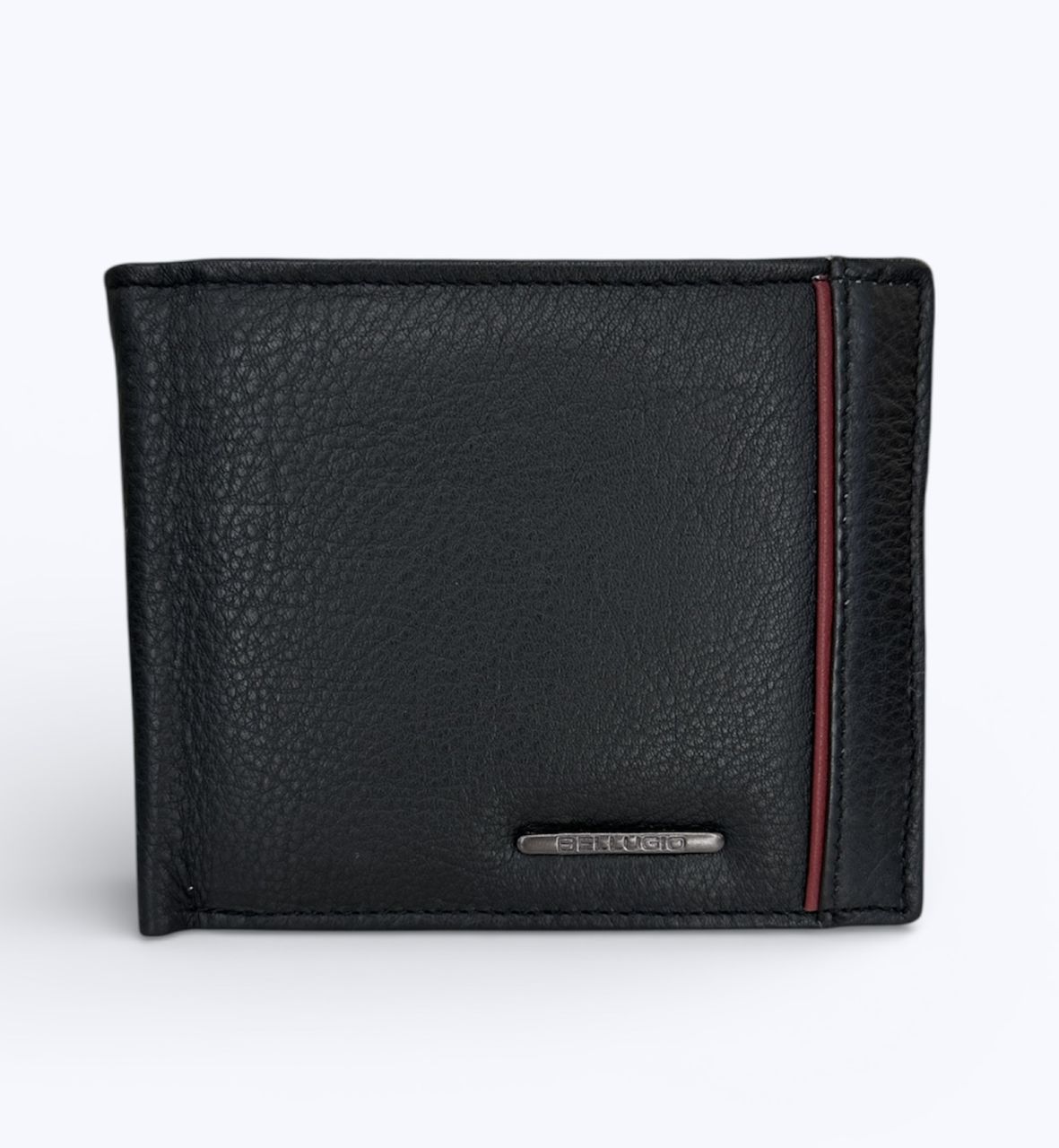 Fekete férfi bőr patent nélküli pénztárca, nagy Fekete férfi bőr patent nélküli pénztárca, nagy