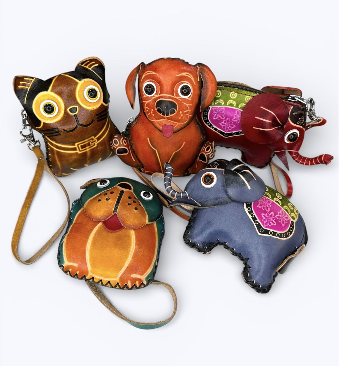 Állatfigurás bőr aprótartó Állatfigurás bőr aprótartó