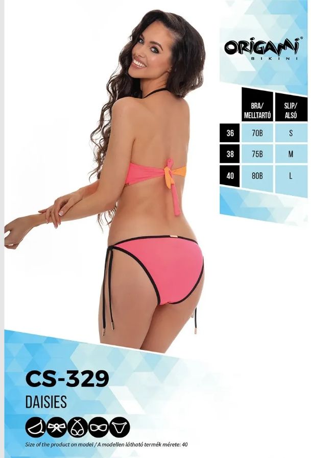 Origami Bikini B kosár, bandeau - csavart