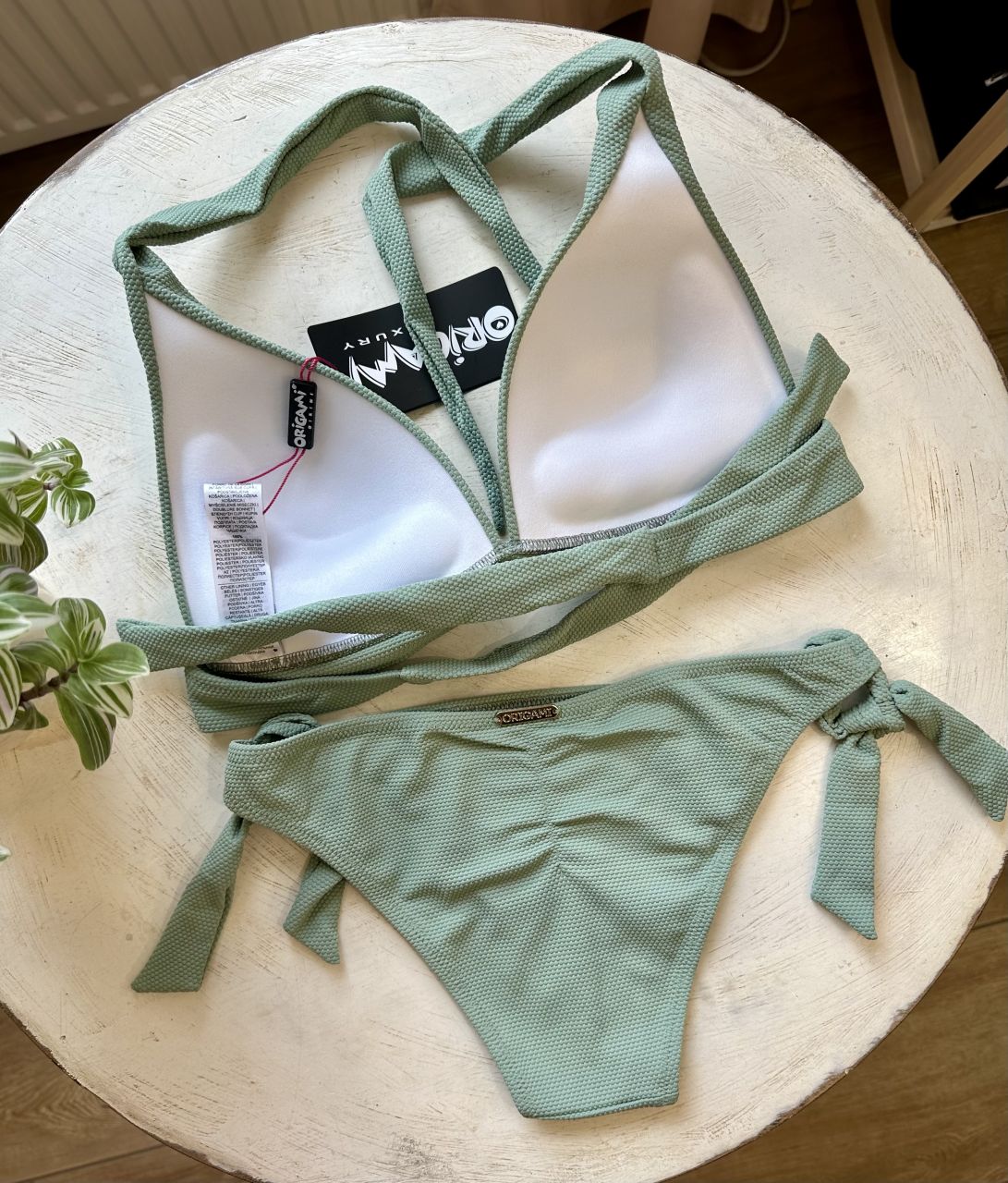 Origami Bikini B kosár, zsályazöld