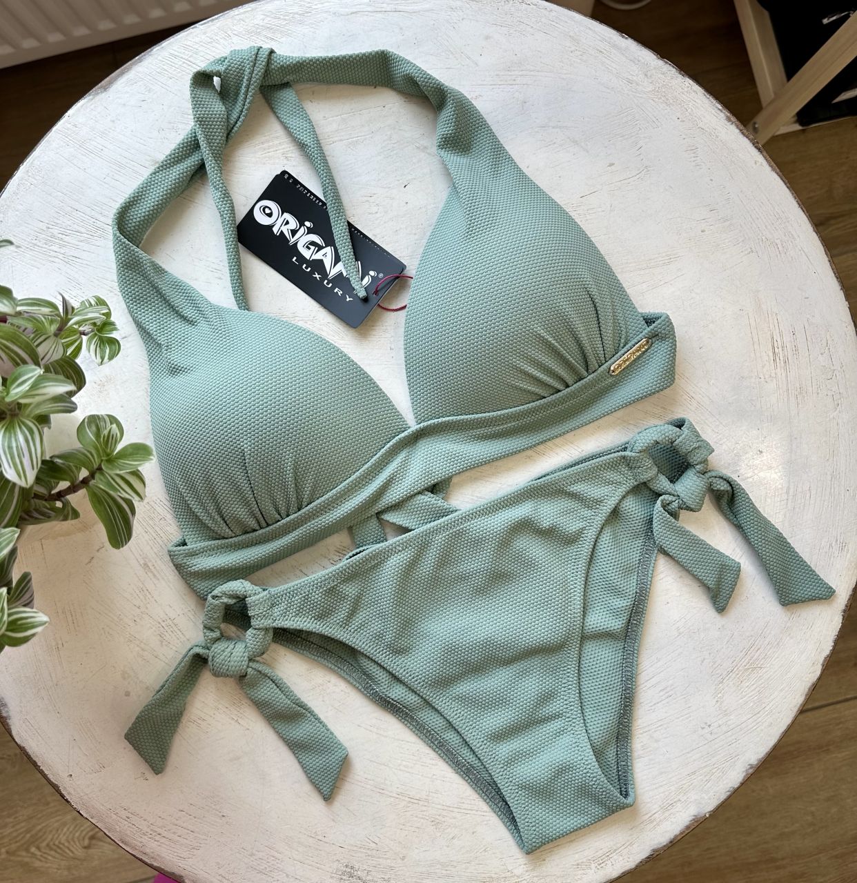 Origami Bikini B kosár, zsályazöld