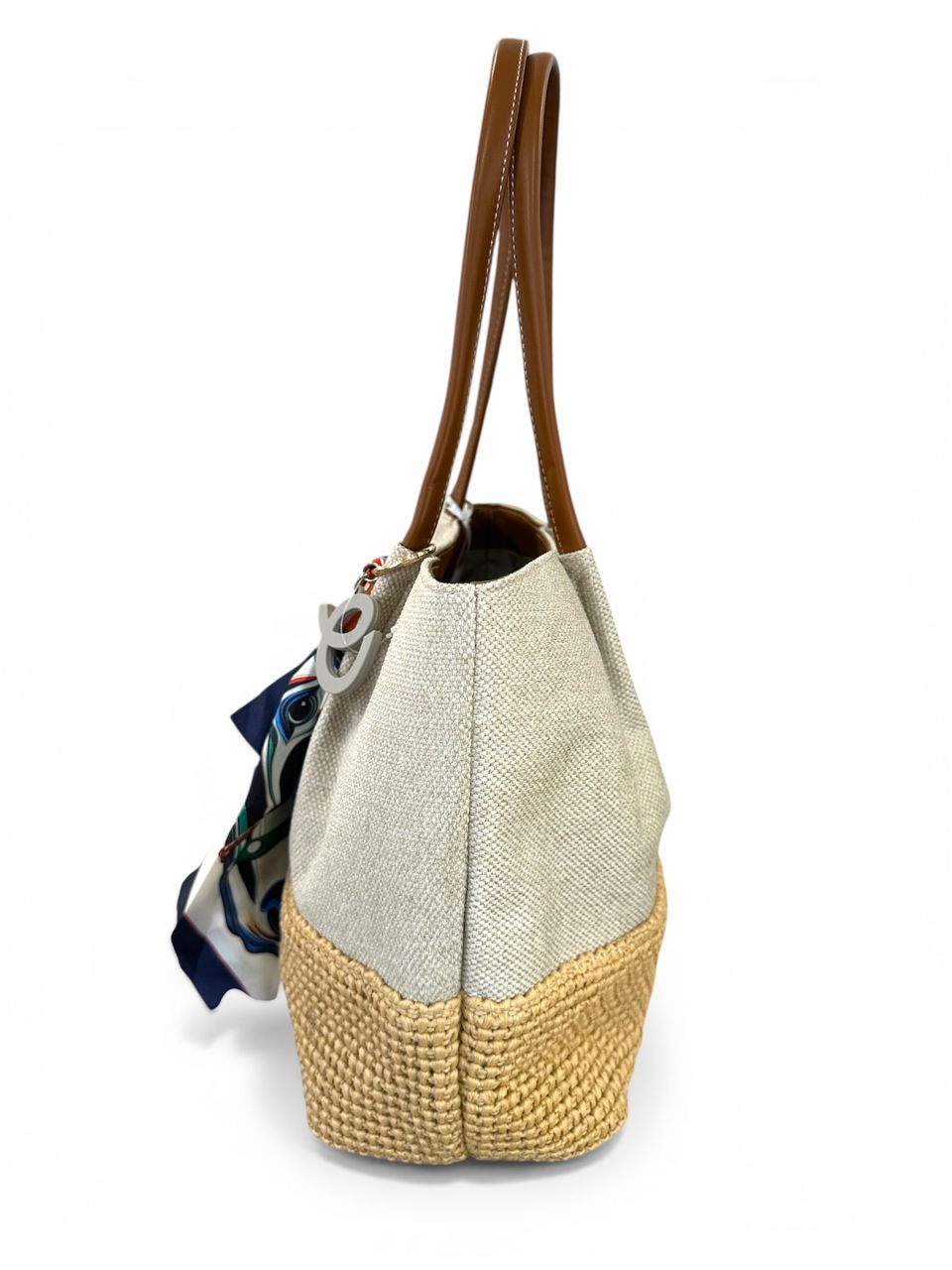 Bézs fonott David Jones nagy válltáska