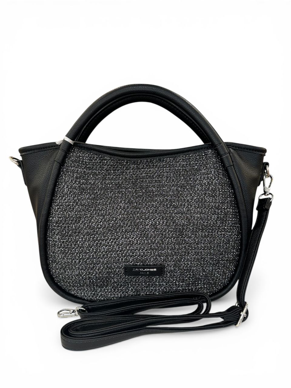 Fekete fonott David Jones női kézitáska Fekete fonott David Jones női kézitáska