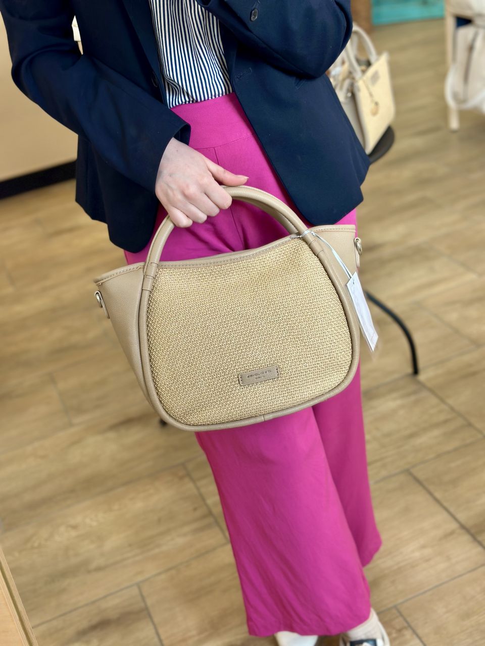 Drapp fonott David Jones női kézitáska