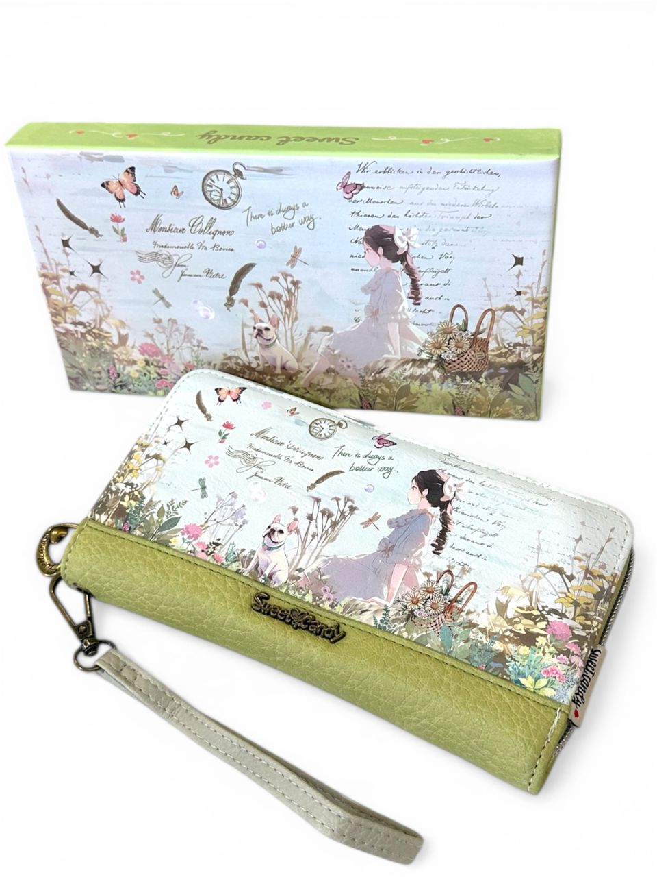 Sweet Candy Virágosrét körbe cipzáros pénztárca