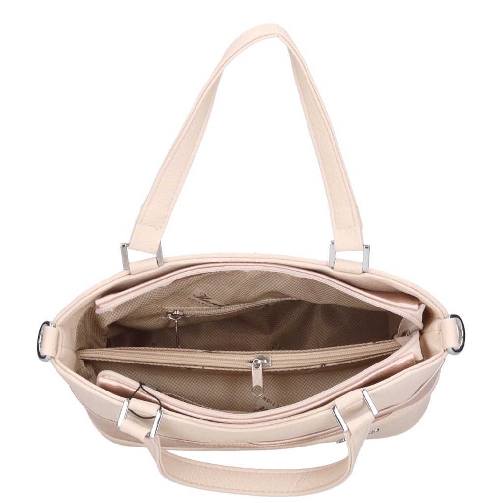 Bézs Karen elegáns kézitáska, osztott