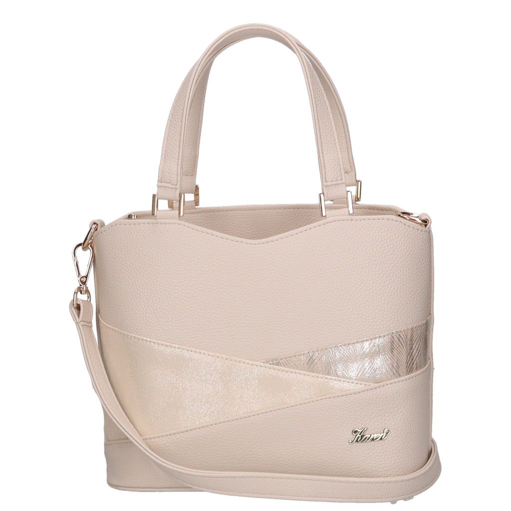 Bézs Karen elegáns kézitáska, osztott