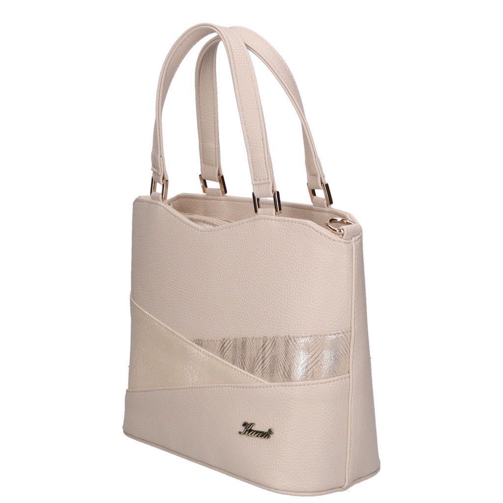 Bézs Karen elegáns kézitáska, osztott