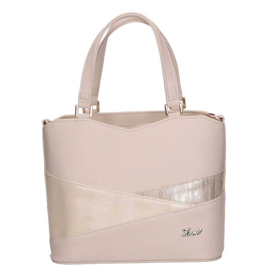 Bézs Karen elegáns kézitáska, osztott