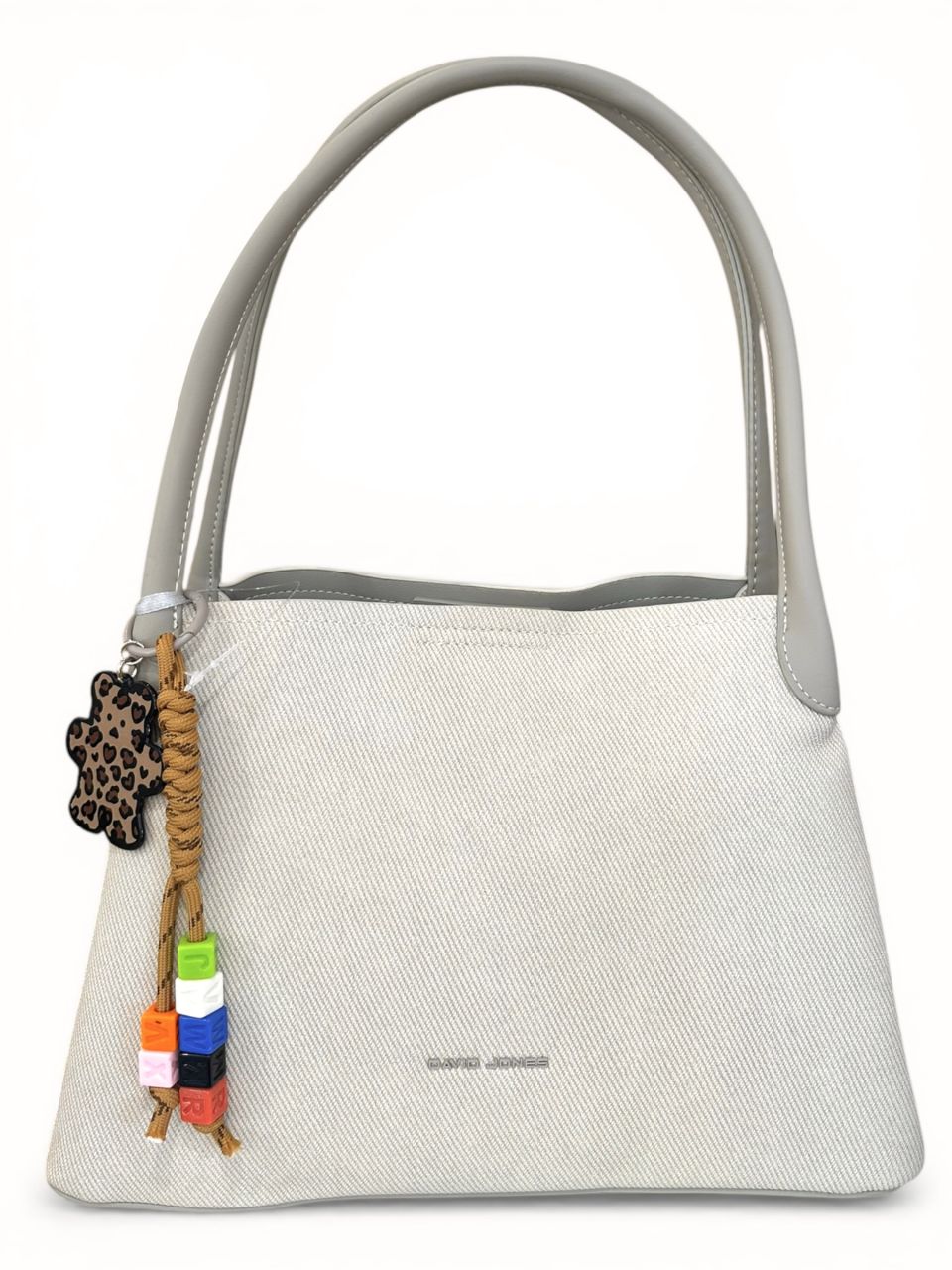 Törtfehér David Jones válltáska, 3 rekeszes