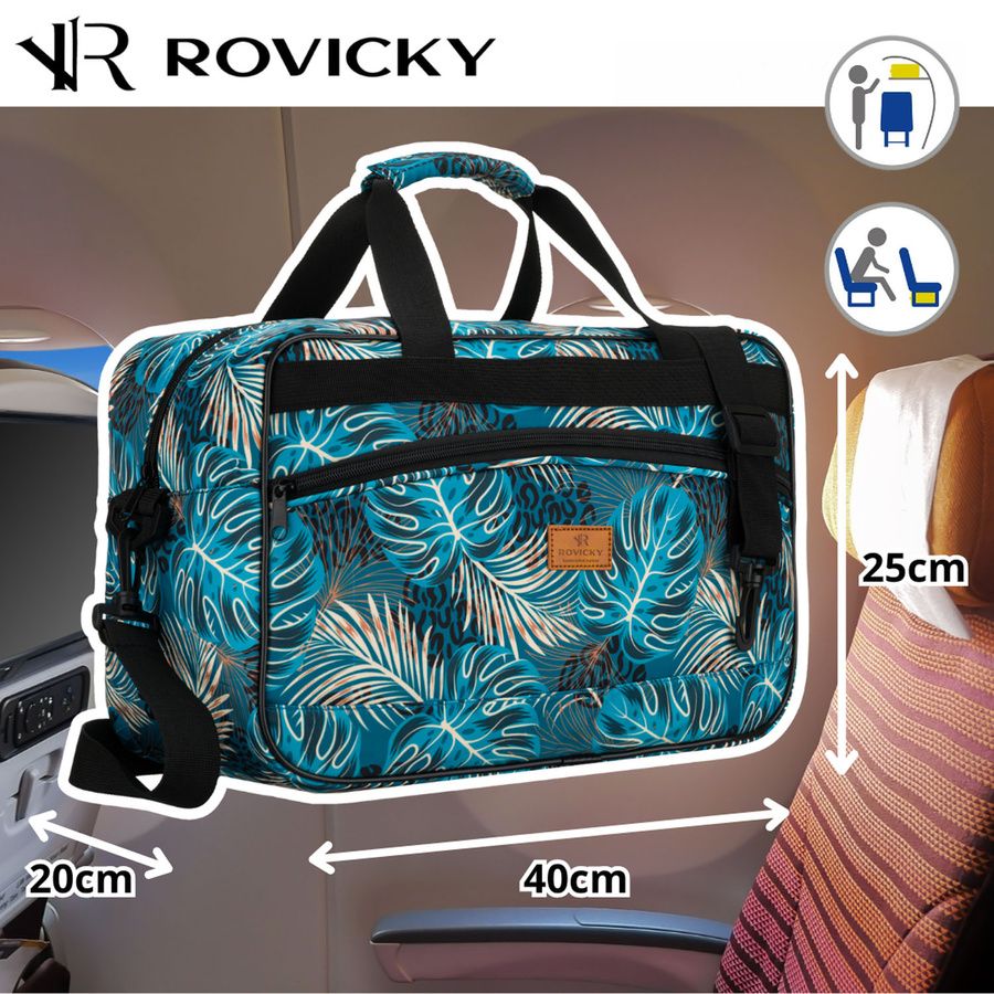 Kék levélmintás Rovicky utazótáska Kék levélmintás Rovicky utazótáska