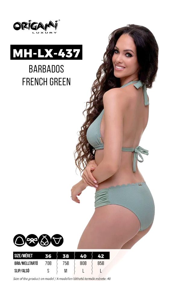 Origami Bikini B kosár, zsálya kivehető szivacs Origami Bikini B kosár, zsálya kivehető szivacs