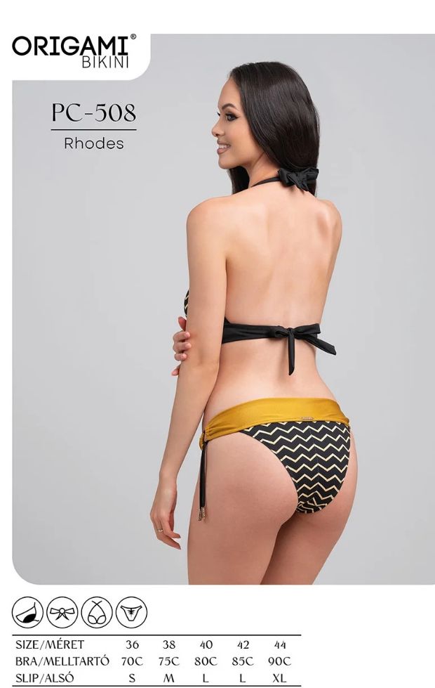 Origami Bikini C kosár, arany, nyakban megkötős Origami Bikini C kosár, arany, nyakban megkötős