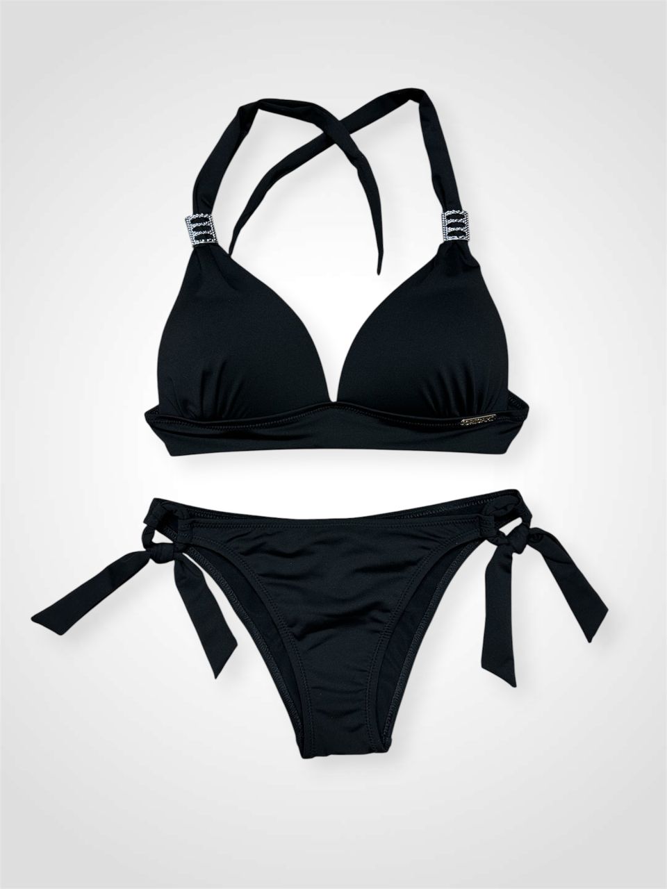 Origami Bikini B kosár, fekete nyakban köthető Origami Bikini B kosár, fekete nyakban köthető